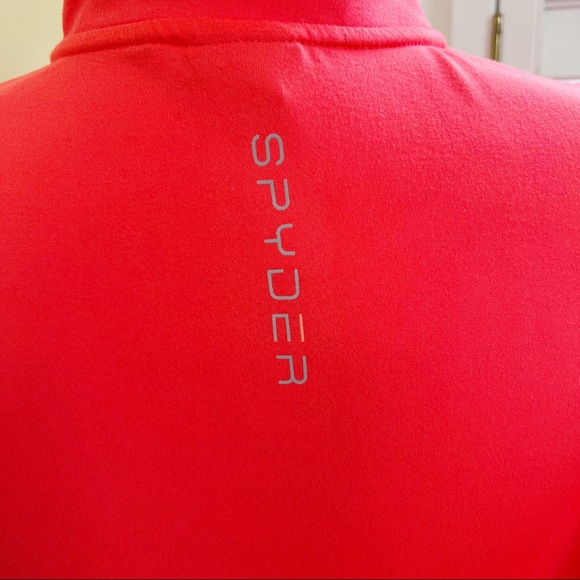 Spyder Active SP820 Bright Coral 1/2 Zip Pullover Size Large - Picture 3 of 6